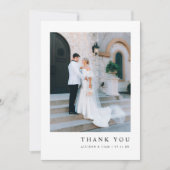 Minimalistic Modern Custom Wedding Photo Bedankkaart (Voorkant)