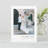 Minimalistic Modern Custom Wedding Photo Bedankkaart (Staand voorkant)