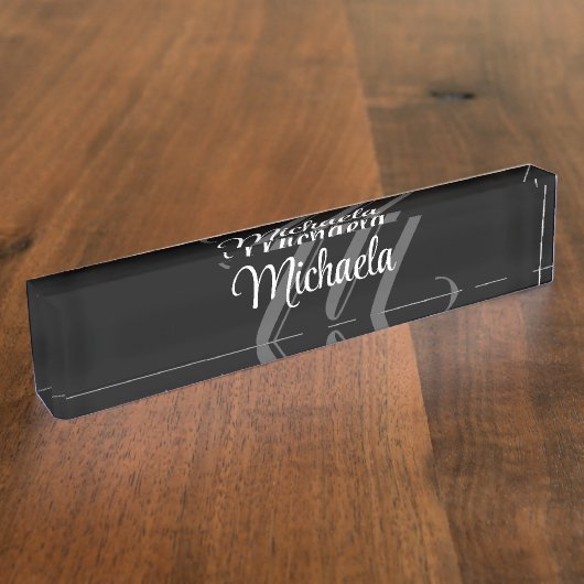 Minimalistic modern monogram initial name naambordje (Zijkant)