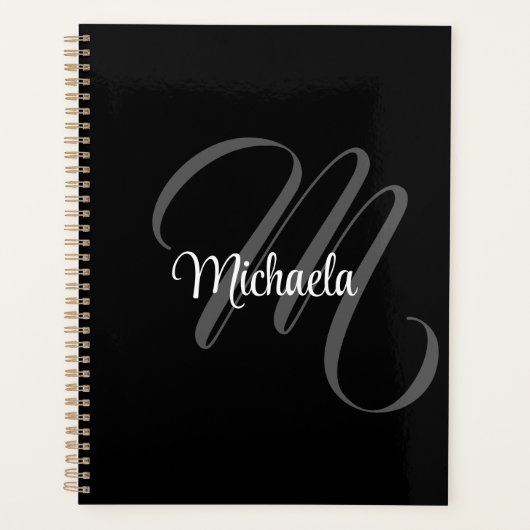 Minimalistic modern monogram initial name planner (Voorkant)