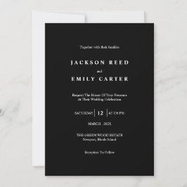 Minimalistic Modern Wedding Invitation Card Kaart