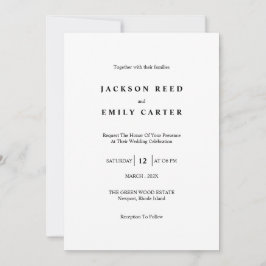 Minimalistic Modern Wedding Invitation Card Kaart