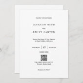 Minimalistic Modern Wedding Invitation Card Kaart (Voorkant / Achterkant)