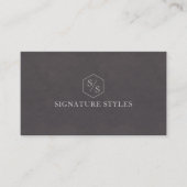 Minimalistic Monogram | Charcoal Gray Visitekaartje (Voorkant)