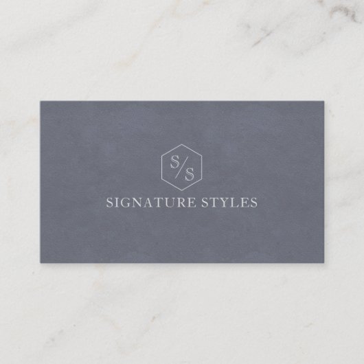 Minimalistic Monogram | Slate Blue Visitekaartje (Voorkant)