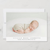 Minimalistic Newborn Announcement Kaart (Voorkant)