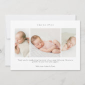 Minimalistic Newborn Announcement Kaart (Achterkant)