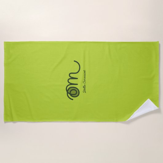 Minimalistic Om Handwritten Personalized Strandlaken (Voorkant)