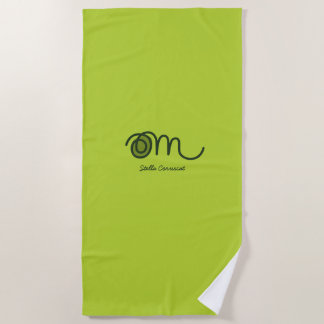 Minimalistic Om Handwritten Personalized Strandlaken