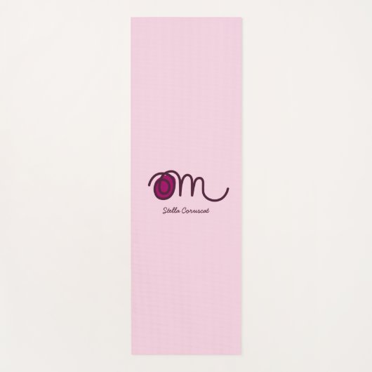 Minimalistic Om Handwritten Personalized Yoga Mat (Voorkant)
