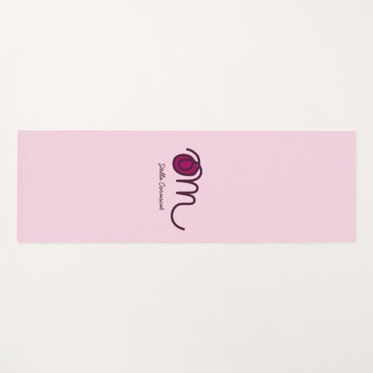 Minimalistic Om Handwritten Personalized Yoga Mat (Voorkant (horizontaal))