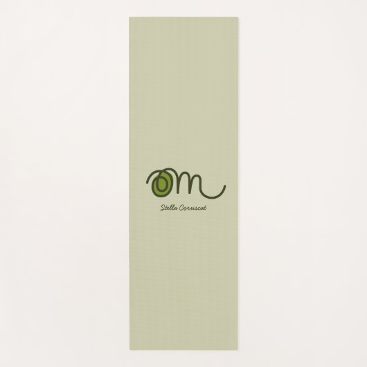 Minimalistic Om Handwritten Personalized Yoga Mat (Voorkant)