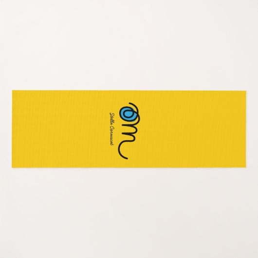 Minimalistic Om Handwritten Personalized Yoga Mat (Voorkant (horizontaal))