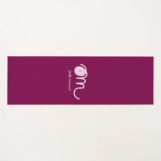 Minimalistic Om Handwritten Personalized Yoga Mat (Voorkant (horizontaal))