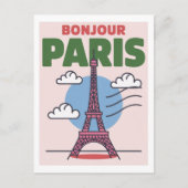Minimalistic Paris Iconic Eiffel Tower French City Briefkaart (Voorkant)