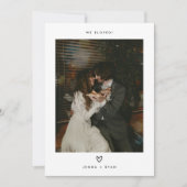 Minimalistic Photo Wedding Elopement & Reception Kaart (Voorkant)
