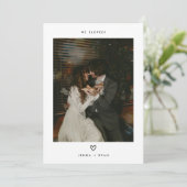 Minimalistic Photo Wedding Elopement & Reception Kaart (Staand voorkant)