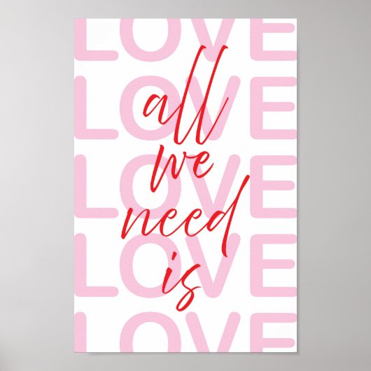 Minimalistic poster All we need is love (Voorkant)