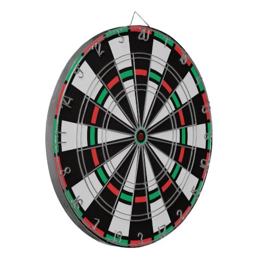 Minimalistic Red and Green Christmas Dartbord (Voorkant Links)