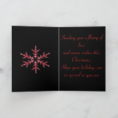 Minimalistic Red Snowflake Hand Drawn Art Kaart (Binnen)