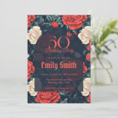 Minimalistic Rose Aesthetic Beach Party Kaart (Staand voorkant)
