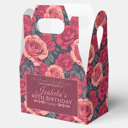 Minimalistic Rose Themed Nature-Inspired Parties Bedankdoosjes (Geopend)