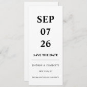 Minimalistic Save The Date Card (Voorkant / Achterkant)