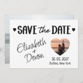 Minimalistic Save the Date Photo Card (Voorkant / Achterkant)