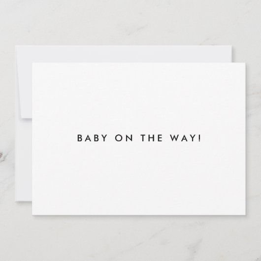Minimalistic Script "Baby On The Way!" Pregnancy Aankondiging (Voorkant)