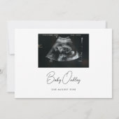 Minimalistic Script "Baby On The Way!" Pregnancy Aankondiging (Achterkant)