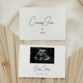 Minimalistic Script "Coming Soon" Baby Pregnancy Aankondiging