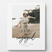 Minimalistic Script "Engaged" Couple Photo Fotoplaat (Voorkant)