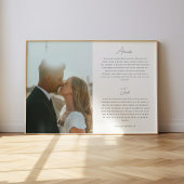 Minimalistic Script Wedding Vows Custom Photo Poster