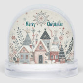 Minimalistic Snow-Clad Christmas Village Boho Art  Sneeuwbol (Achterkant)