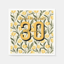 Minimalistic Tulip Themed Birthday Event Servet