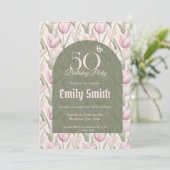 Minimalistic Tulip Themed Custom Birthday Kaart (Staand voorkant)