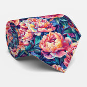 Minimalistic Valentine Gifts For Boyfriend Peonies Stropdas (Opgerold)