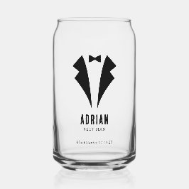 Minimalistic Wedding Best Man Name Black Blikvorm Glas