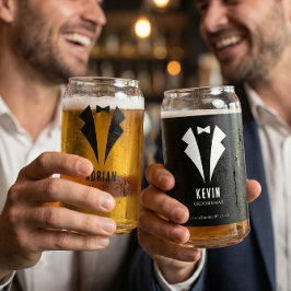 Minimalistic Wedding Best Man Name White Blikvorm Glas