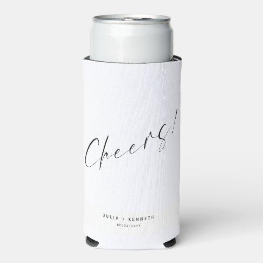 Minimalistic Wedding Calligraphy Seltzer Blikjeskoeler (Seltzer Voorkant)