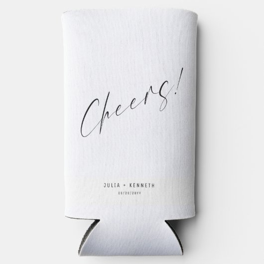 Minimalistic Wedding Calligraphy Seltzer Blikjeskoeler (Voorkant)