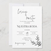 Minimalistic Wedding Invitation in Spanish Kaart (Voorkant)