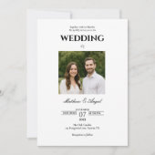 Minimalistic Wedding Invitation with Couple Photo  Kaart (Voorkant)