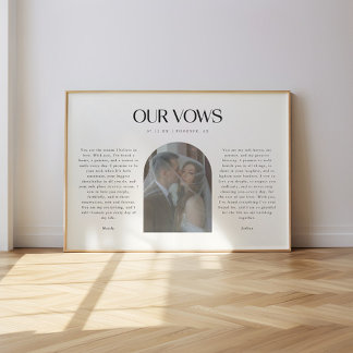 Minimalistic Wedding "Our Vows" Photo Arch Poster