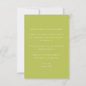 Minimalistic Wedding Photo Lime Green Bedankkaart (Achterkant)