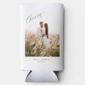 Minimalistic Wedding Photo Wine Seltzer Blikjeskoeler (Voorkant)