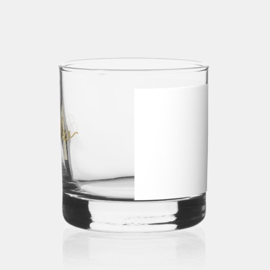 Minimalistic White Gold Voeg naam en Monogram Mann Whisky Glas (Links)