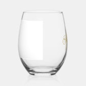 Minimalistic White Gold Voeg naam en Monogram Mann Wijnglas Zonder Voet (Rechts)