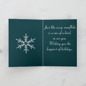 Minimalistic White Snowflake Hand Drawn Art Kaart (Binnen)