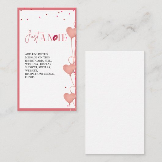 Minimalistis Valentijn Vrijgezellenfeest Display k Informatiekaartje (Voorkant / Achterkant)